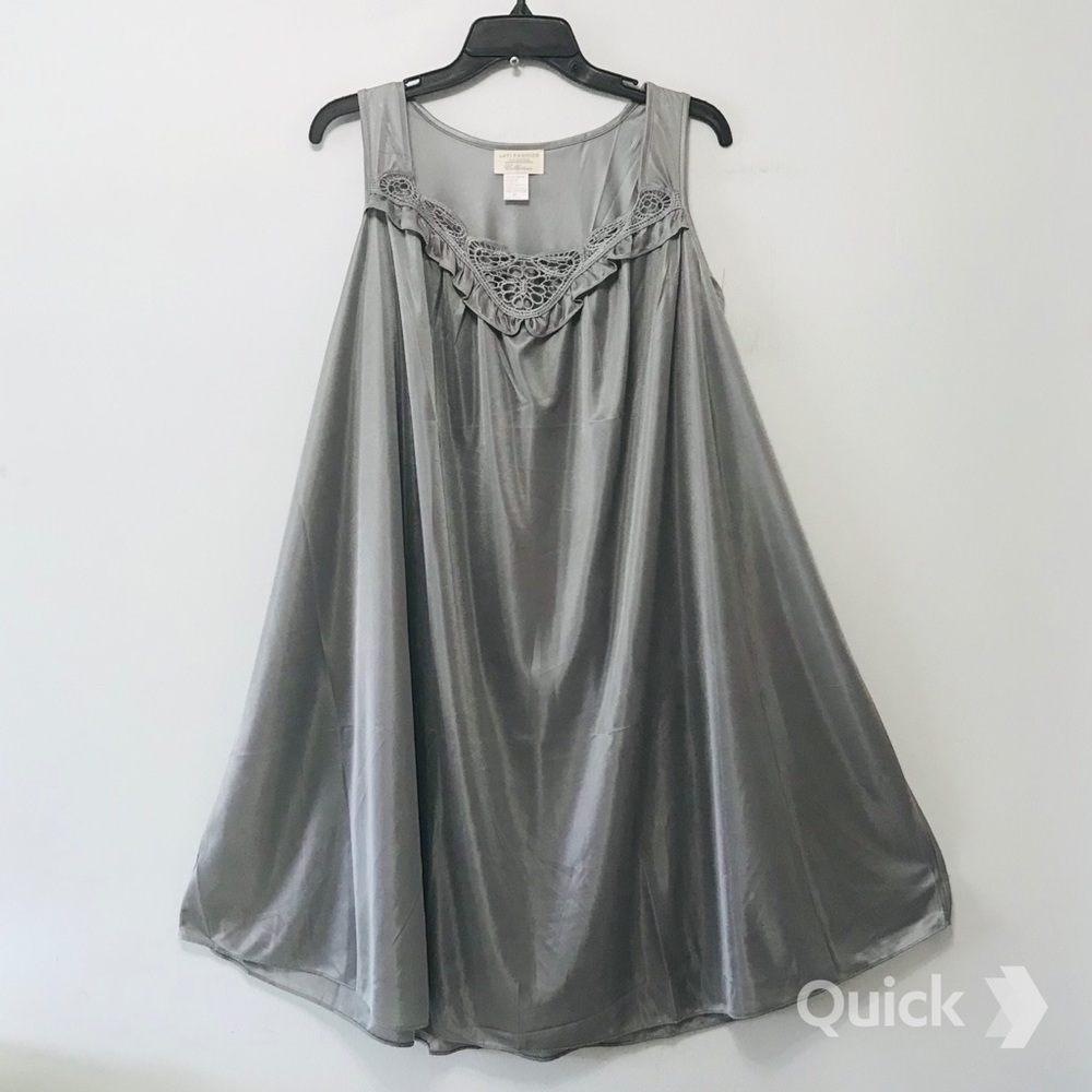 NWT Light Green Sleeveless Satin Nightgown - Picture 6 of 8